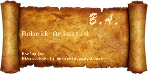 Bobrik Arisztid névjegykártya